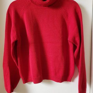 Red Knit Turtleneck Sweater
